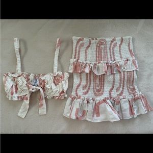 2 piece top and skirt Sabo skirt set